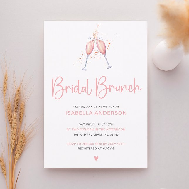 Invitation à l'aquarelle de Brunch nuptiale (Créateur téléchargé)
