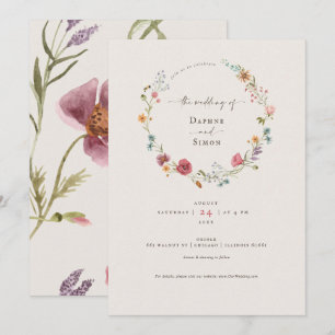 Invitation à l'aquarelle de fleurs sauvages