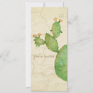 Invitation à l'aquarelle vintage du cactus nopal