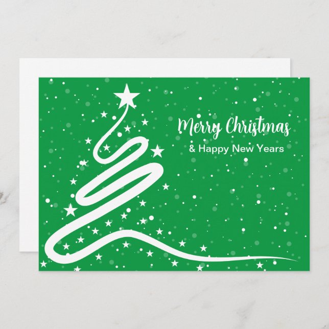 Invitation à l'arbre de Noël et à la neige (Devant / Derrière)