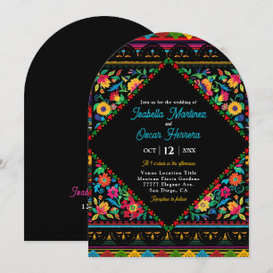 Invitation à l'arc mariage coloré mexicain