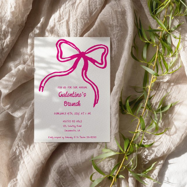 Invitation à l'arc rose dessiné à la main pour la  (Créateur téléchargé)