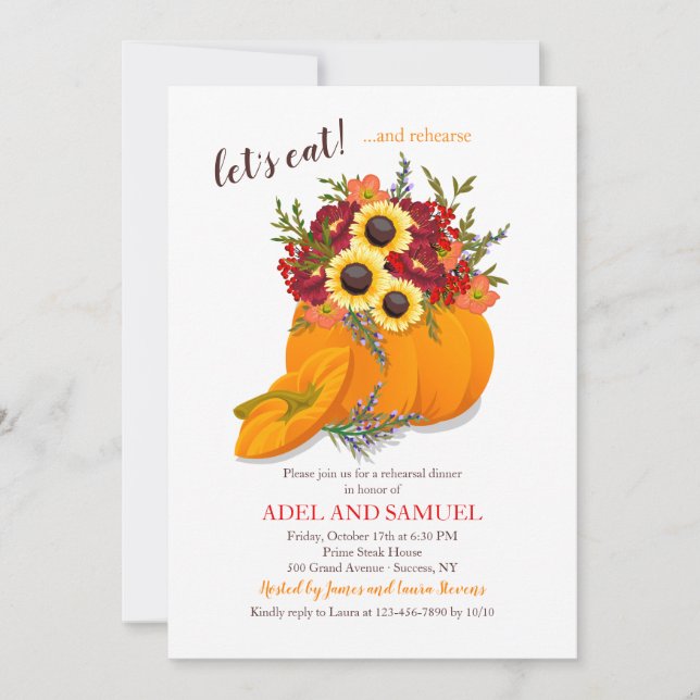 Invitation à l'arrangement de fleurs de citrouille (Devant)
