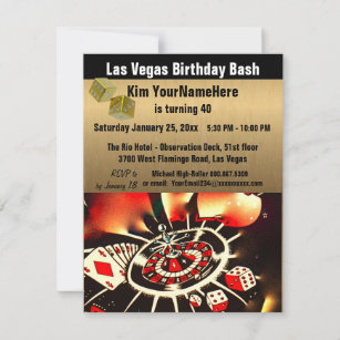 Anniversaire Las Vegas Invitations Faire Part Cartes Zazzle