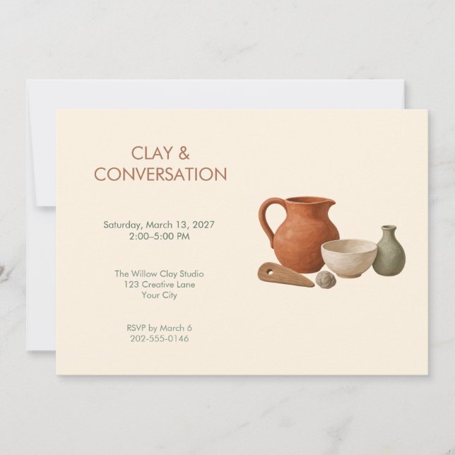 Invitation à l'atelier de poterie terreuse (Devant)