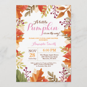 Invitation à l'automne pour Baby shower féminin