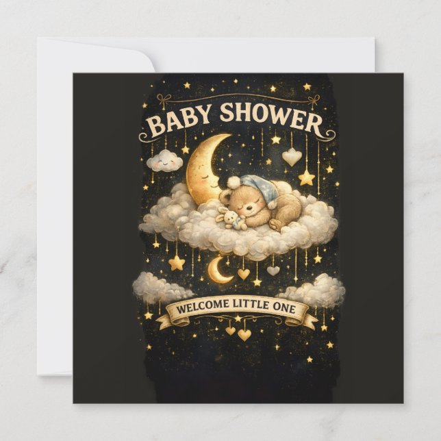 Invitation à l'aventure pour Baby Shower (Devant)