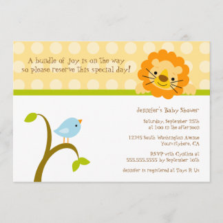 Invitation à l'baby shower à petits pois d'oiseaux