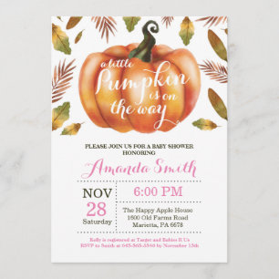Invitation à l'Baby shower d'automne des Citrouill