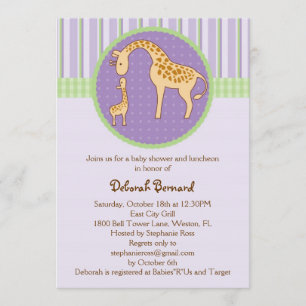 Invitation à l'Baby shower de la Girafe Maman et B