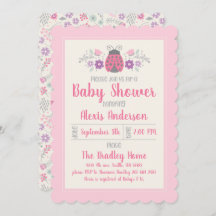 Invitation à l'Baby shower de la petite fille Lady