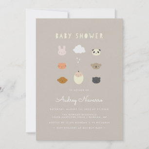 Invitation à l'Baby shower des amis des animaux