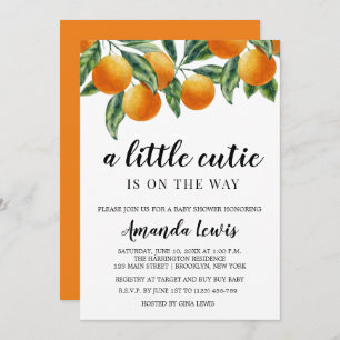 Invitation à l'Baby shower Orange Theme Little Cut