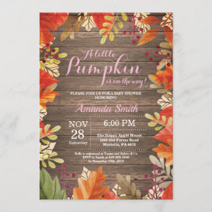 Invitation à l'Baby shower Rustic Fall Girl