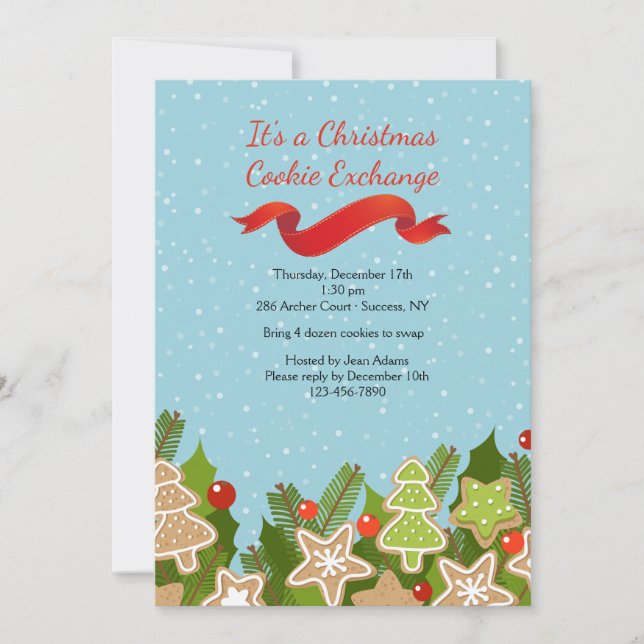 Invitation à l'échange de biscuits de fêtes (Devant)