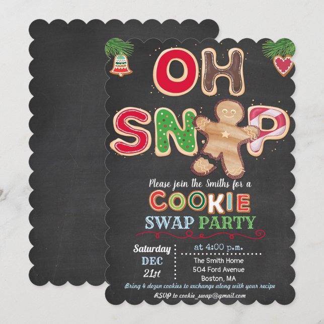 Invitation à l'échange de biscuits de fêtes (Devant / Derrière)