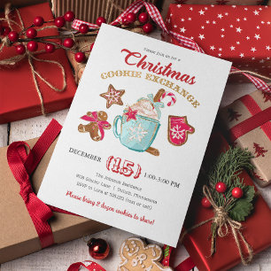 Invitation à l'échange de biscuits de Noël