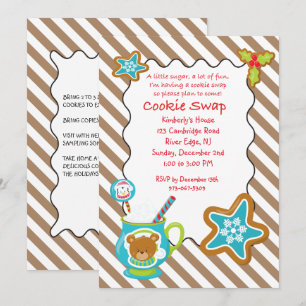 Invitation à l'échange de biscuits Hot Coco & Cook