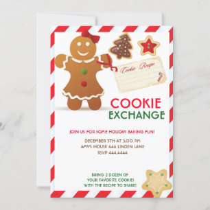 Invitation à l'échange de cookies de Noël