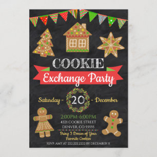 Invitation à l'échange de cookies de Noël
