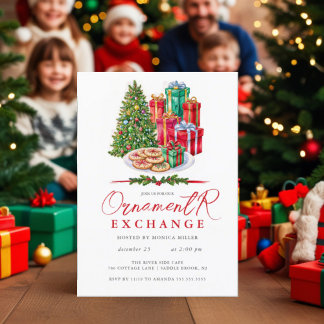 Invitation à l'échange d'ornement de Noël Décembre