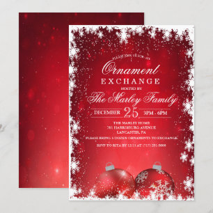 Invitation à l'échange d'ornements de Noël
