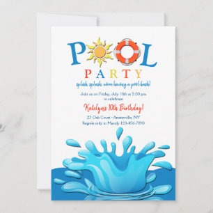 Invitation à l'éclaboussure du pool