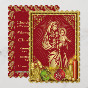 Invitation à l'église de Noël personnalisable