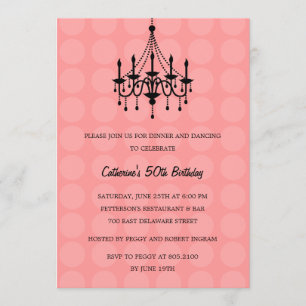 Invitation à l'élégante fête des lustres - rose