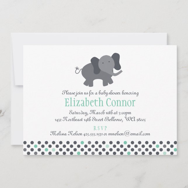 invitation à l'éléphant (anniversaire ou baby show (Devant)