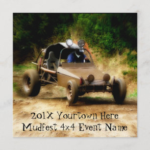 Invitation à l'emballage sale de Mudfest Dunebuggy