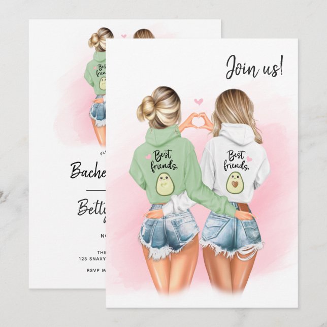 Invitation à l'enterrement de vie de jeune fille d (Devant / Derrière)