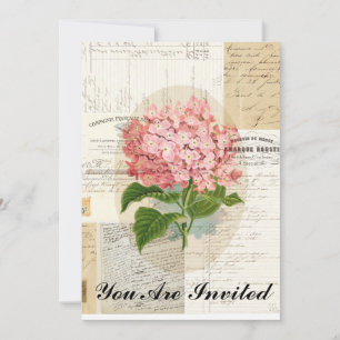 Invitation à l'Ephémère française d'Hydrangea rose