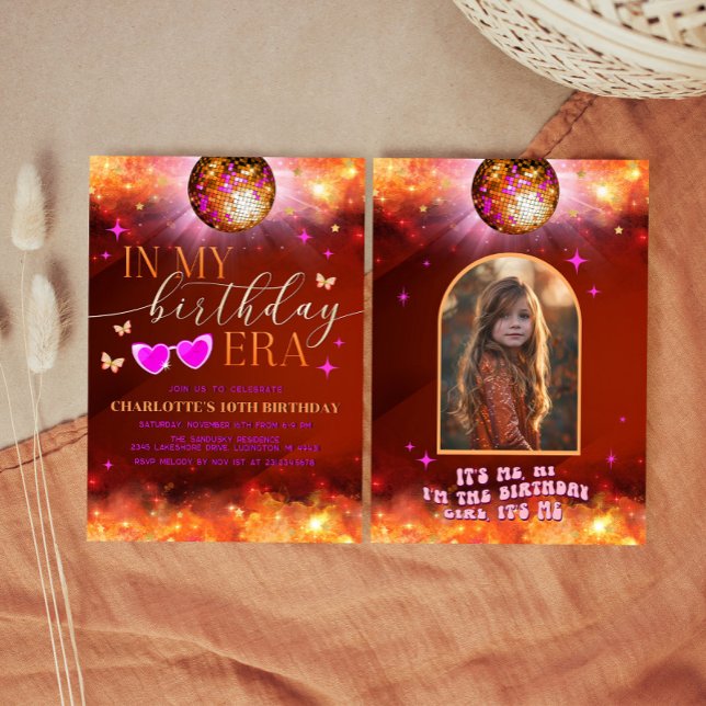 Invitation à l'époque de mon anniversaire - Ado fi (In My Birthday Era Invitation - Teen Birthday Girl)