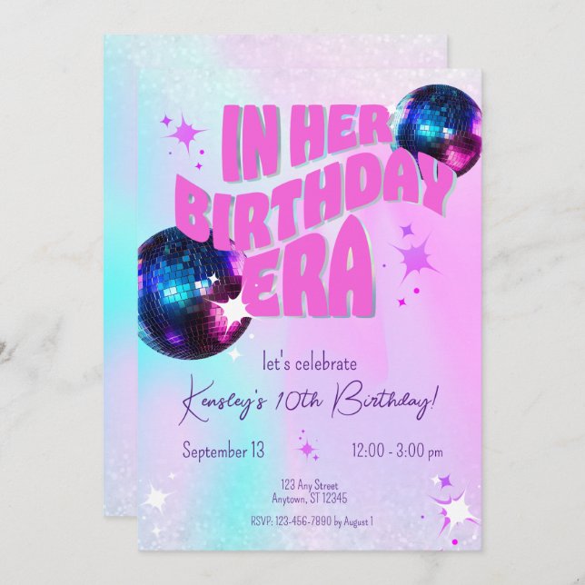 Invitation À L'Époque De Son Anniversaire (Devant / Derrière)