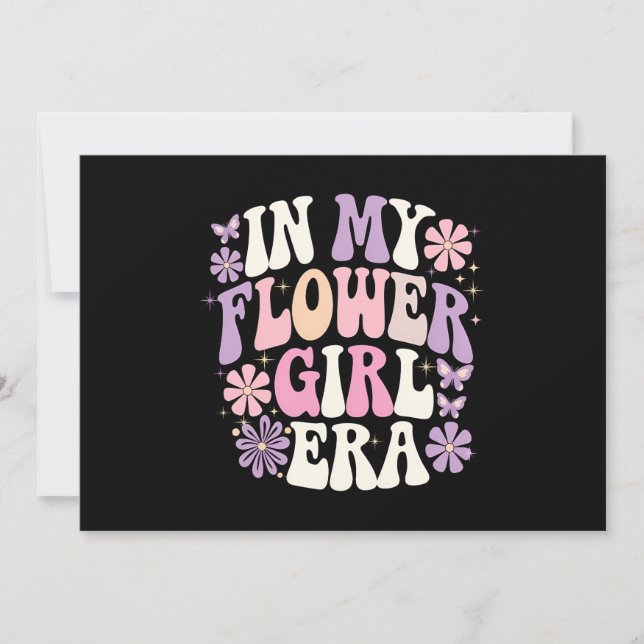 Invitation À l'ère de ma fille aux fleurs Rétro Groovy Fleur (Devant)