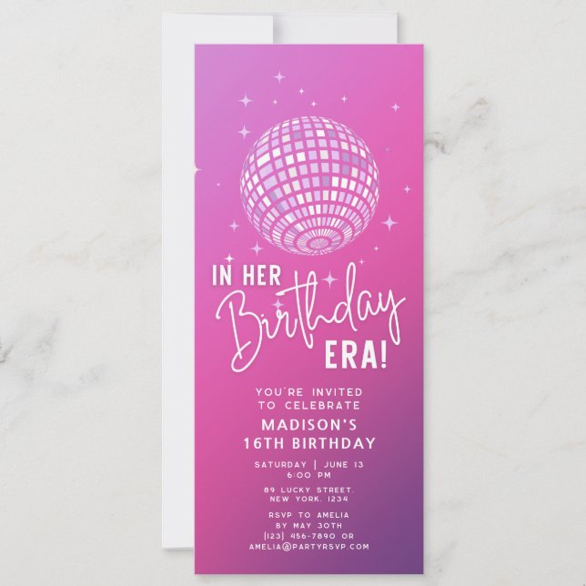 Invitation À l'ère de son anniversaire, fête de l'ère, fête d (Devant)
