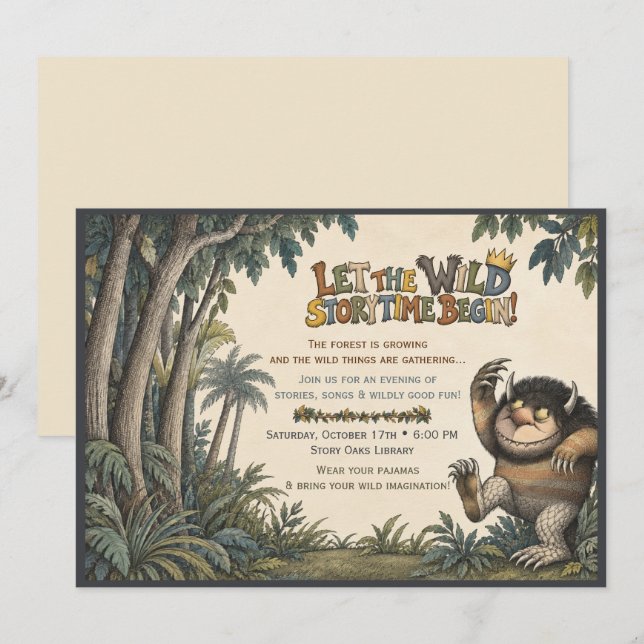 Invitation à l'événement de contes de la bibliothè (Devant / Derrière)