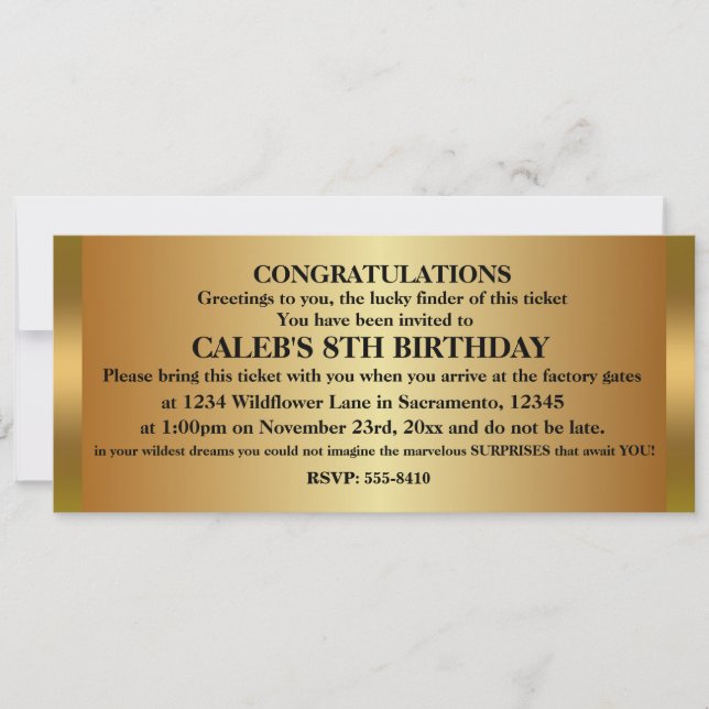 Invitation à l'événement de fête d'anniversaire BI (Devant)