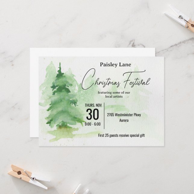Invitation à l'événement du Festival de l'Arbre de (Devant/Arrière en situation)
