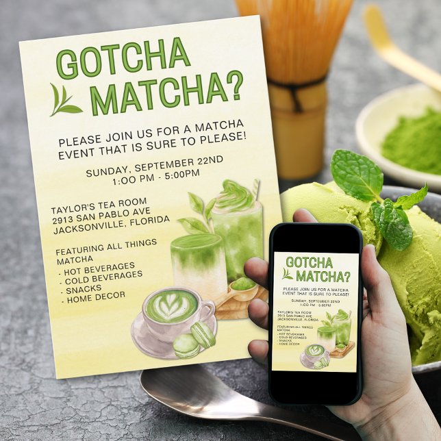 Invitation à l'événement Gotcha Matcha? (Créateur téléchargé)