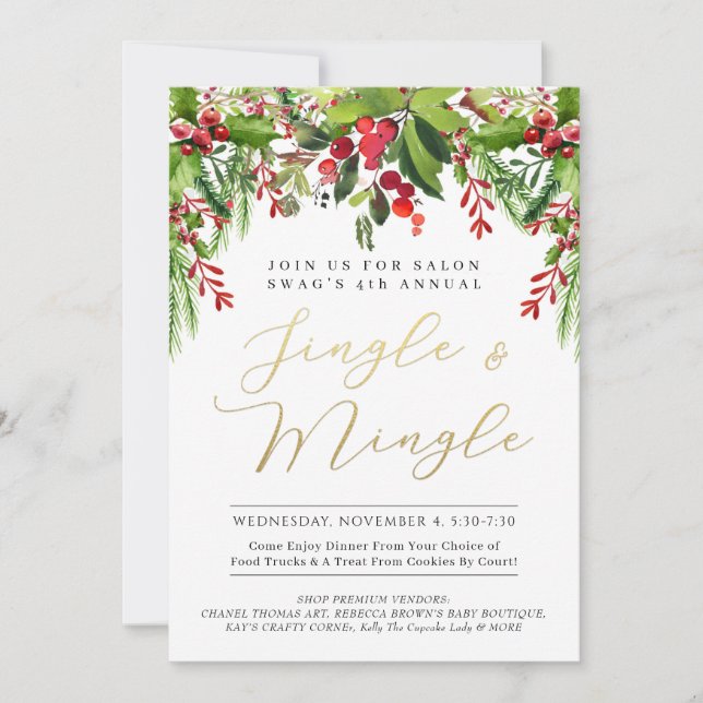 Invitation à l'événement Jingle & Mingle avec une  (Devant)