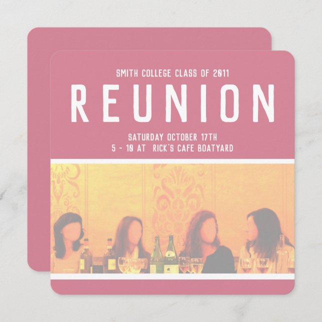 Invitation à l'événement pour femmes en rose et ja (Devant / Derrière)