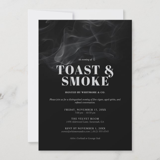 Invitation à l'événement Toast and Smoke (Devant)