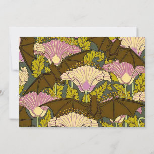 Invitation à l'Halloween de chauve-souris ARt Nouv