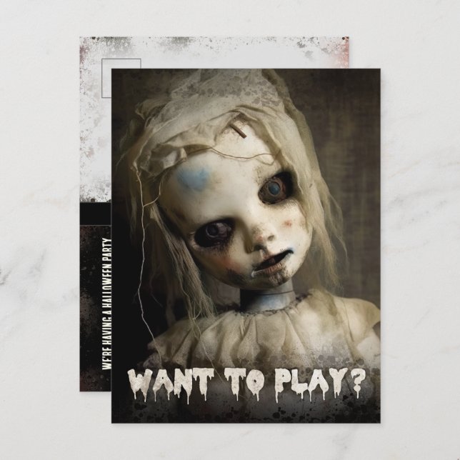 Invitation à l'Halloween pour adultes (Devant / Derrière)