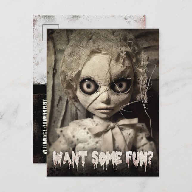 Invitation à l'Halloween pour adultes Déplaisant b (Devant / Derrière)