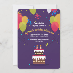 Invitation à l'heure des fêtes d'anniversaire