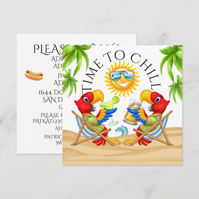 INVITATION À L'HEURE DU PARTI (Devant / Derrière)