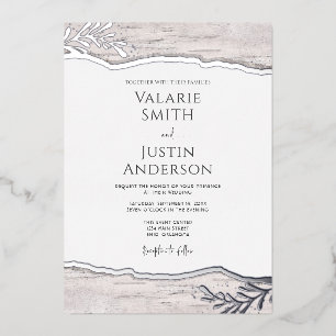 Invitation à l'huile de Mariage de Birch Rustique